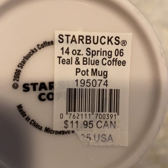 Starbucks Spring 06 Teal Coffee Pot Mug - Picture 4 of 4